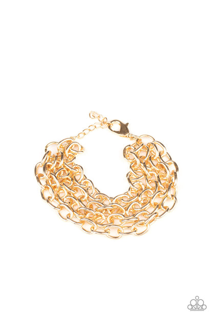 Fast Ball - gold - Paparazzi bracelet