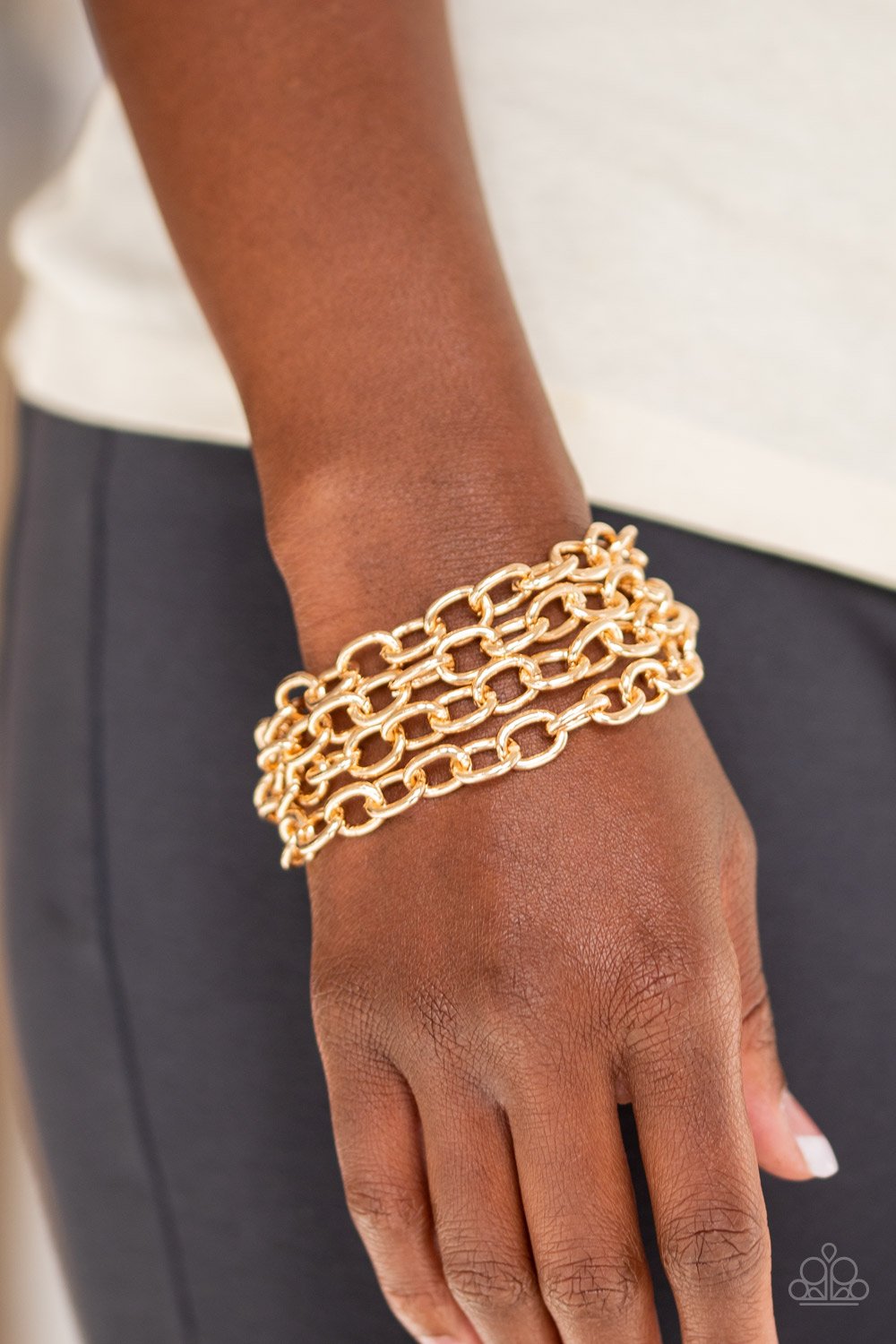 Fast Ball-gold-Paparazzi bracelet