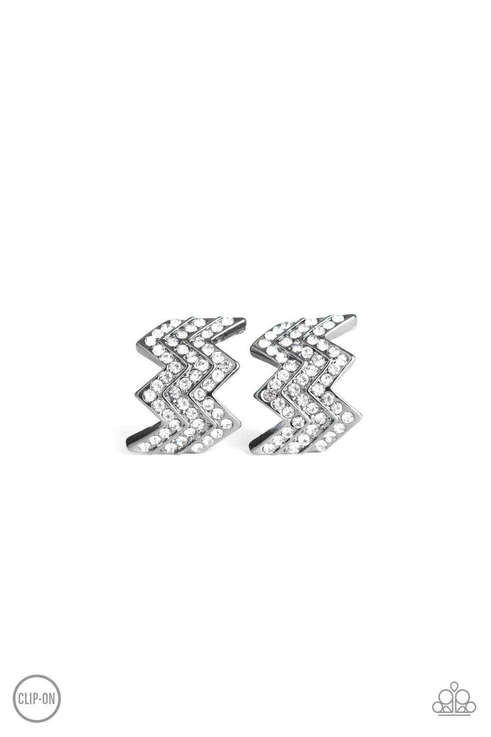 Fast as Lightning - black - Paparazzi CLIP ON earrings