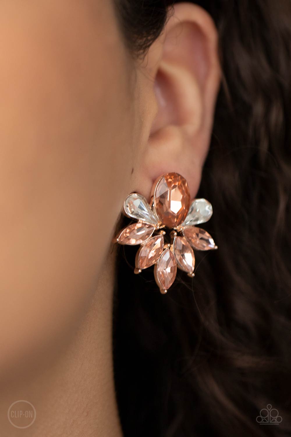 Fearless Finesse - rose gold - Paparazzi CLIP ON earrings