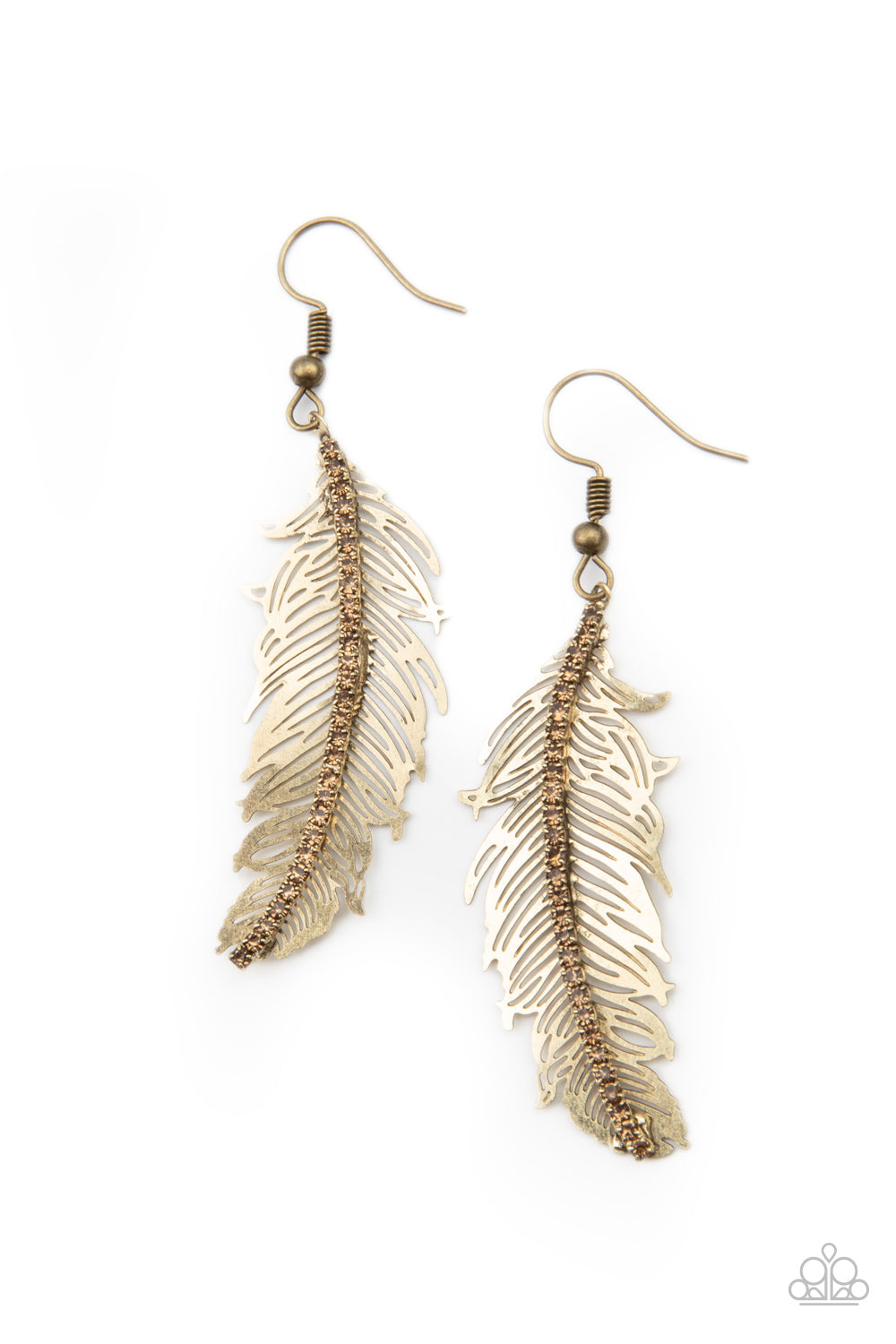 Fearless Flock - brass - Paparazzi earrings