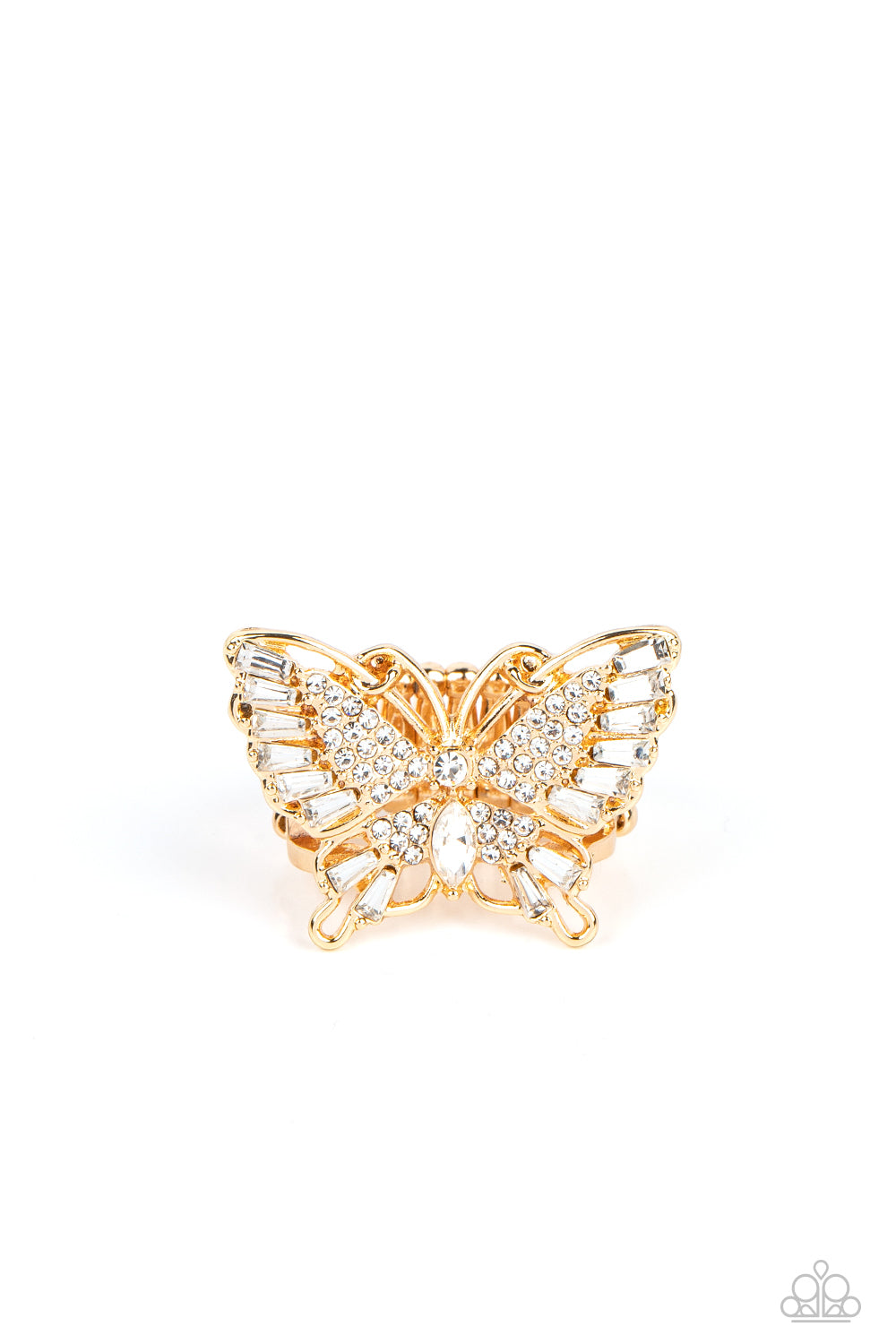 Fearless Flutter - gold - Paparazzi ring