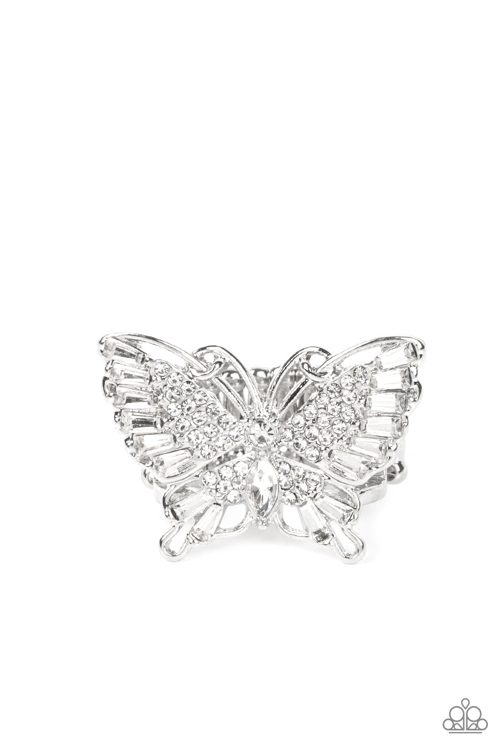 Fearless Flutter - white - Paparazzi ring