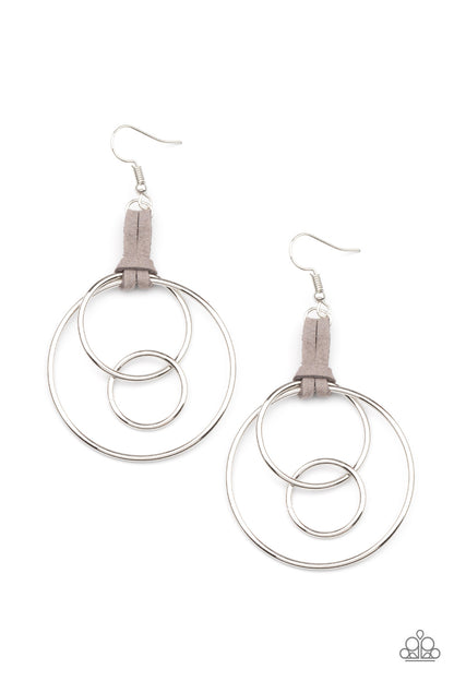 Fearless Fusion - silver - Paparazzi earrings