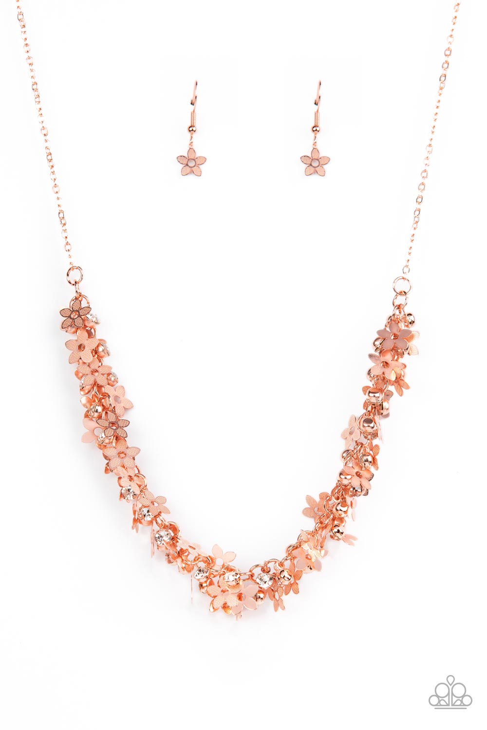 Fearlessly Floral - copper - Paparazzi necklace