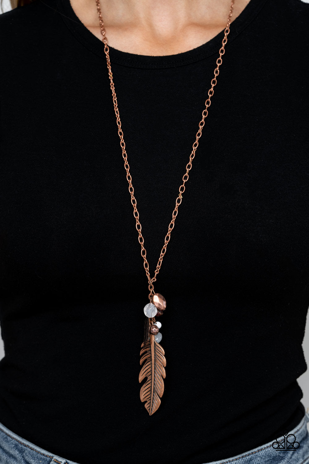 Feather Flair - copper - Paparazzi necklace