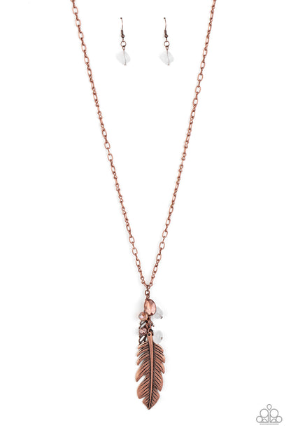 Feather Flair - copper - Paparazzi necklace