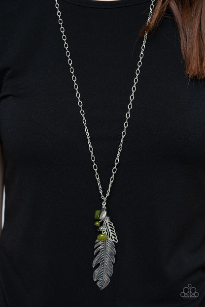 Feather Flair - green - Paparazzi necklace