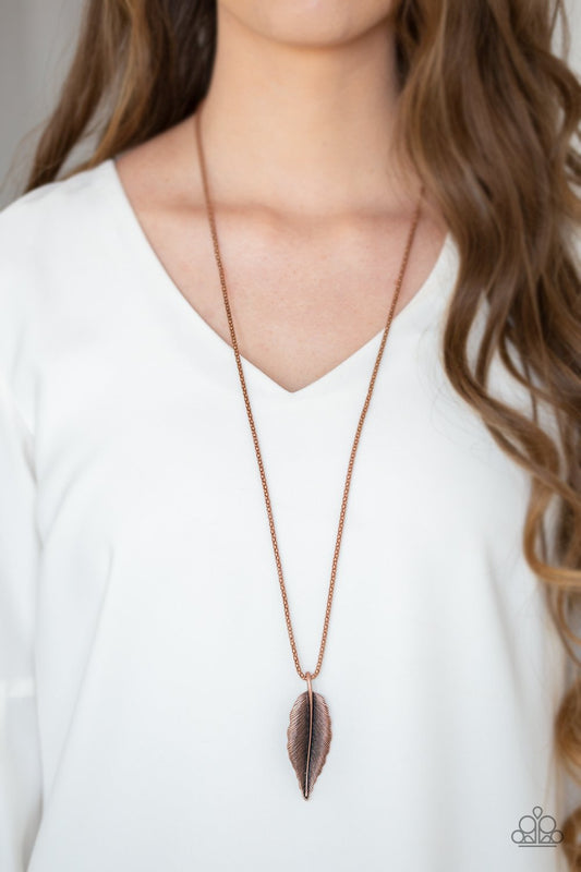 Feather Forager-copper-Paparazzi necklace