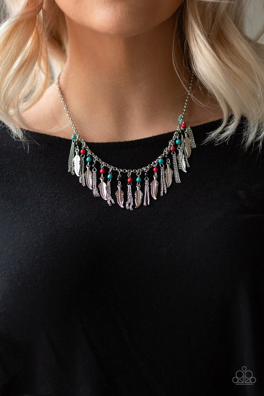 Feathered Ferocity-multi-Paparazzi necklace