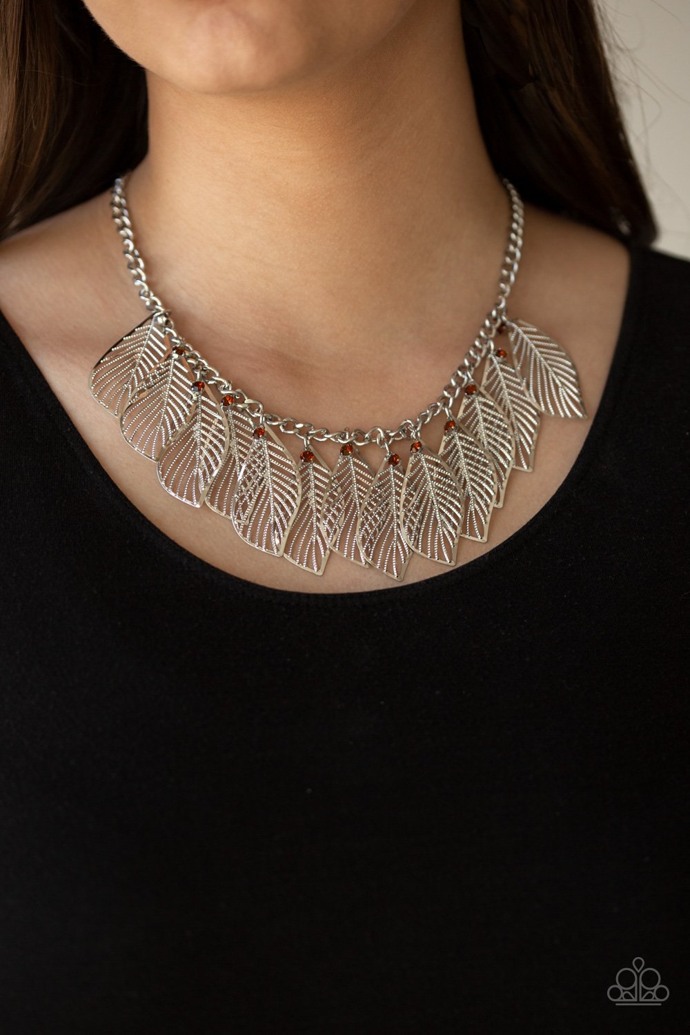 Feathery Foliage - brown - Paparazzi necklace