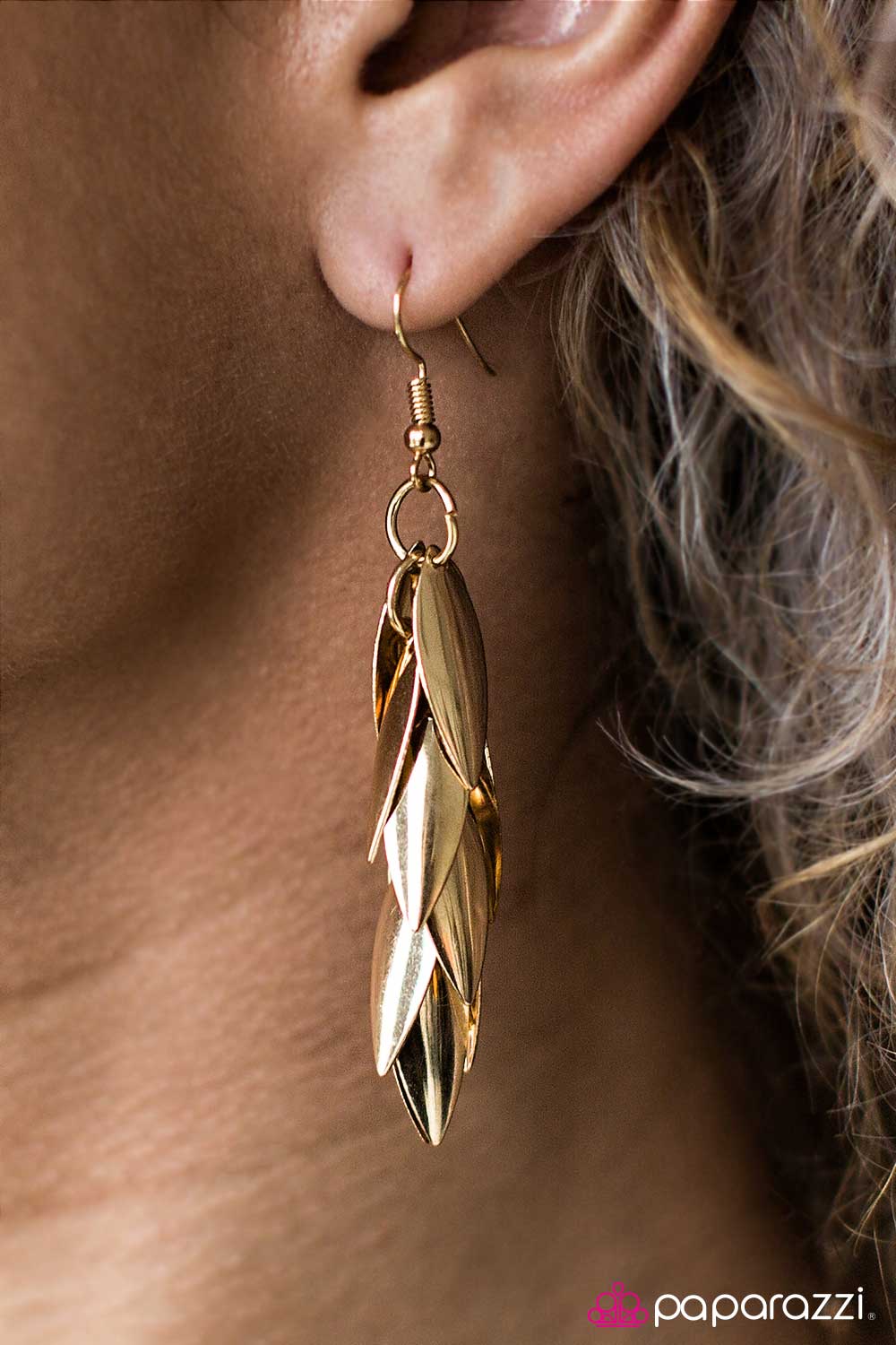 Feelin Feline - Gold - Paparazzi gold earrings