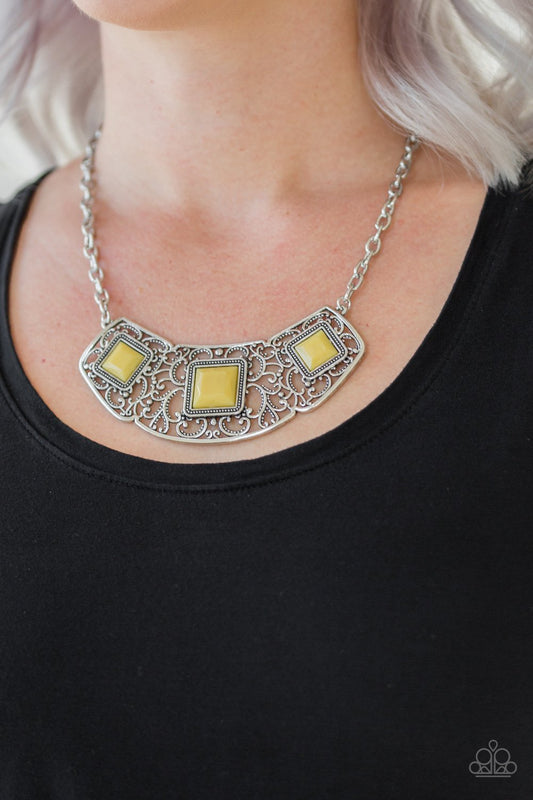 Feeling INDE-pendant - yellow - Paparazzi necklace
