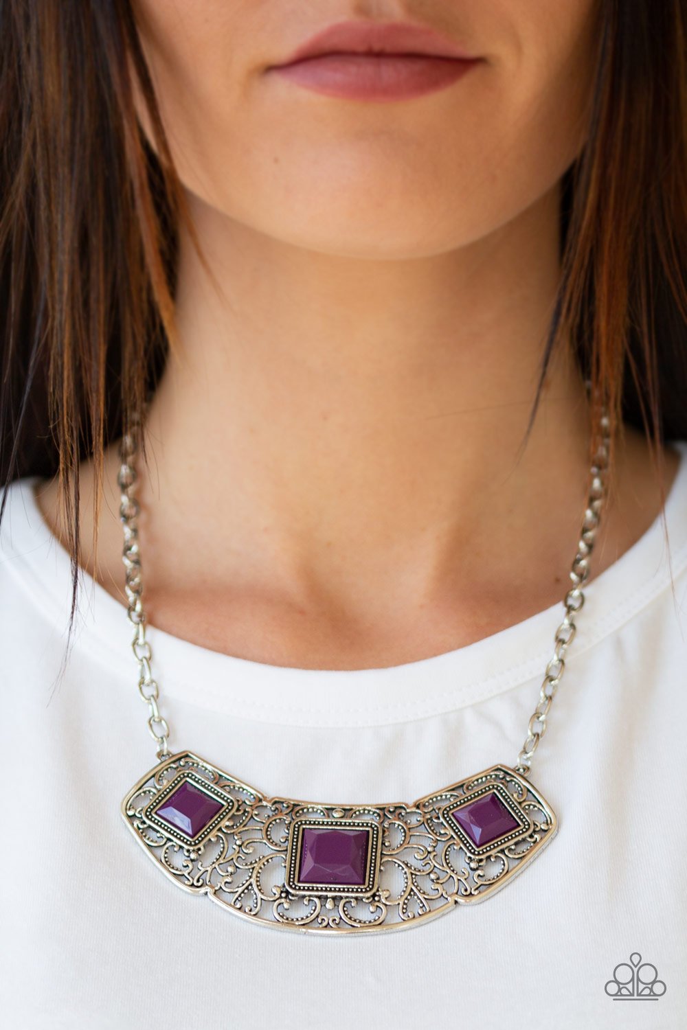 Feeling Inde-PENDANT-purple-Paparazzi necklace