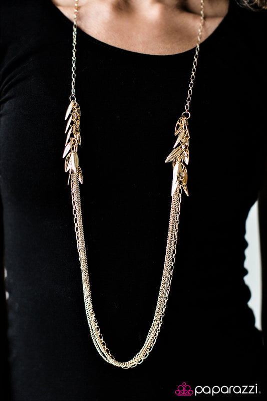 Feline Fascination - Gold - Paparazzi necklace