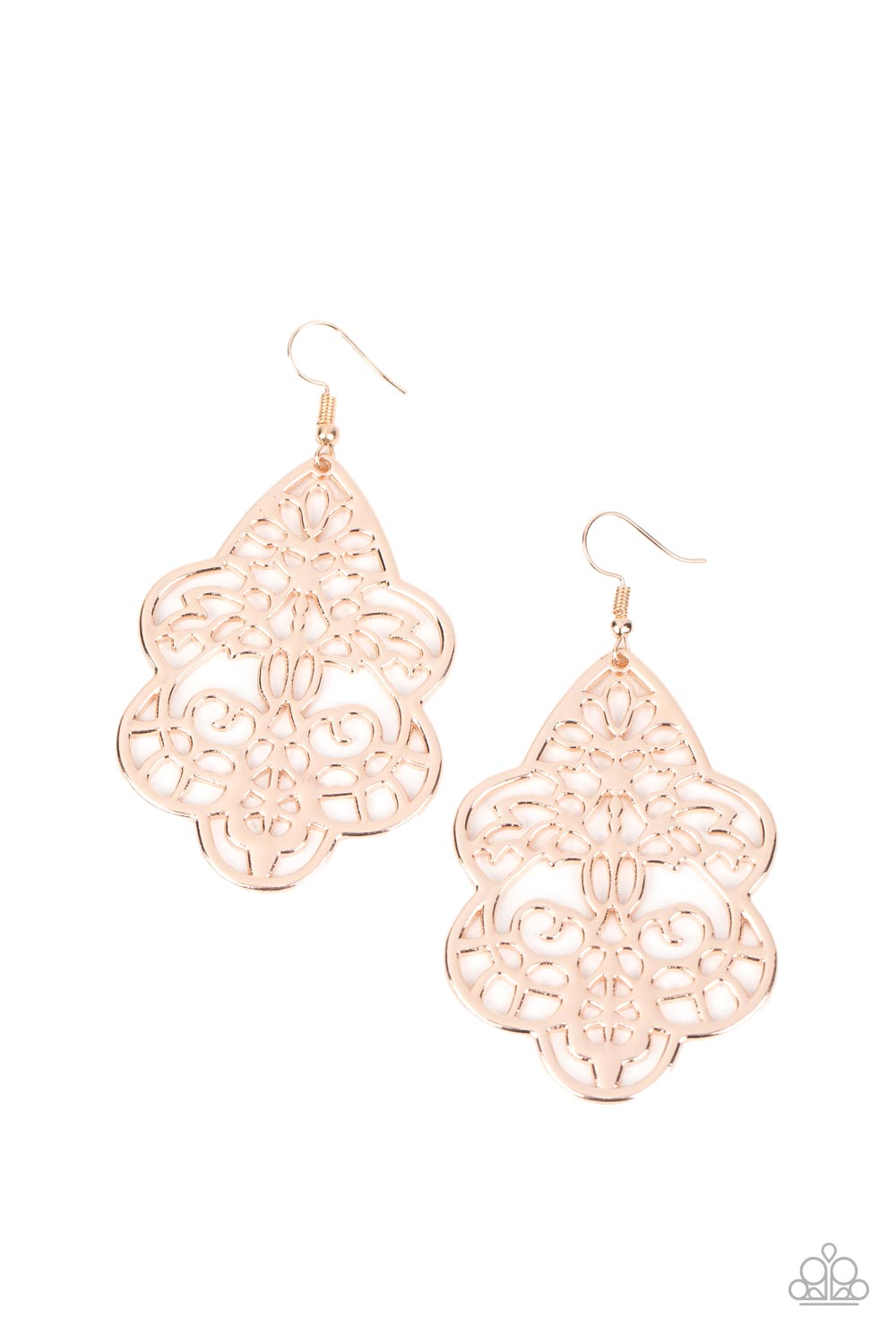 Festive Foliage - rose gold - Paparazzi earrings