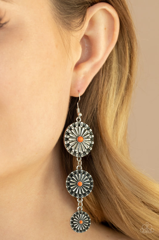 Festively Floral - orange - Paparazzi earrings