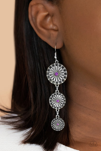 Festively Floral - purple - Paparazzi earrings