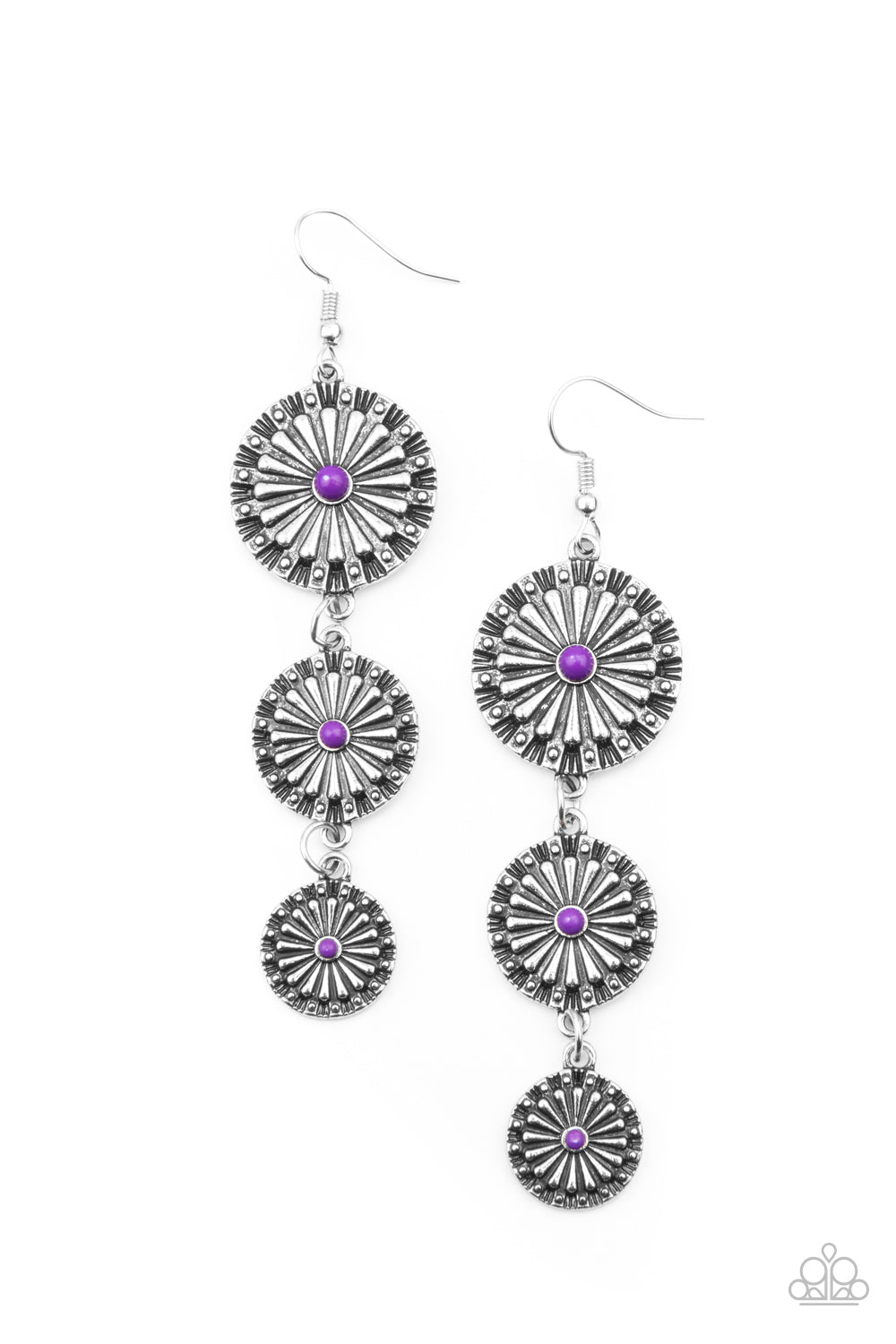 Festively Floral - purple - Paparazzi earrings