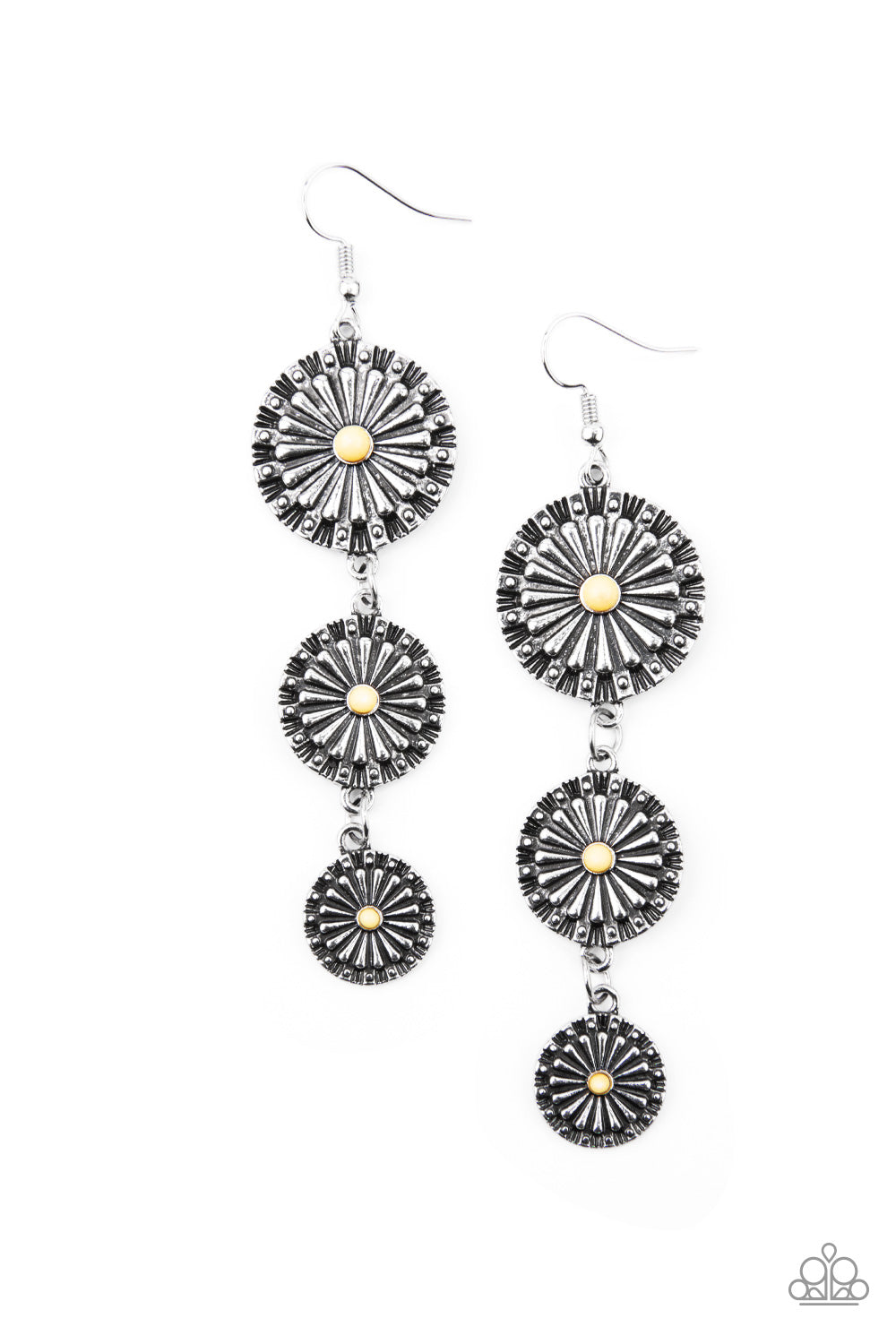 Festively Floral - yellow - Paparazzi earrings