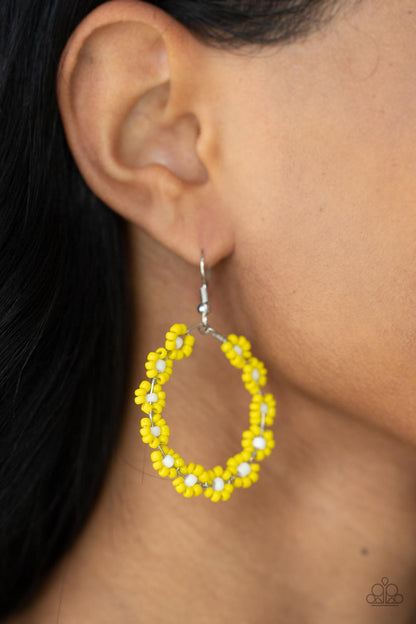 Festively Flower Child - yellow - Paparazzi earrings