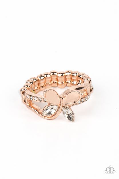 Fetching Flutter - rose gold - Paparazzi ring