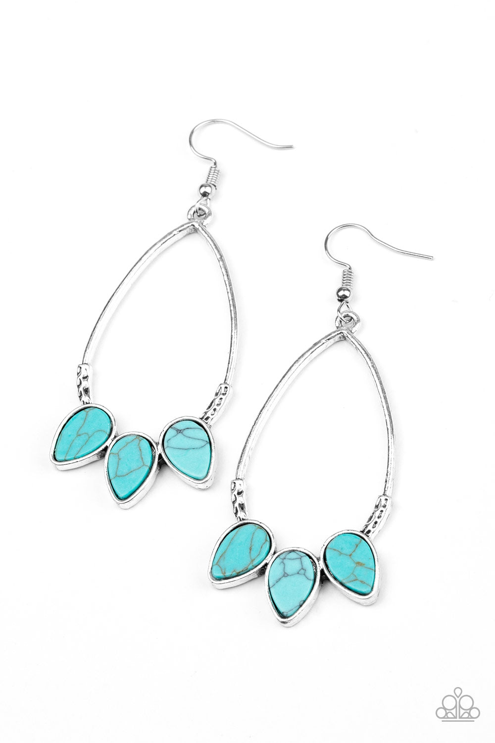 Fierce Frontier - blue - Paparazzi earrings