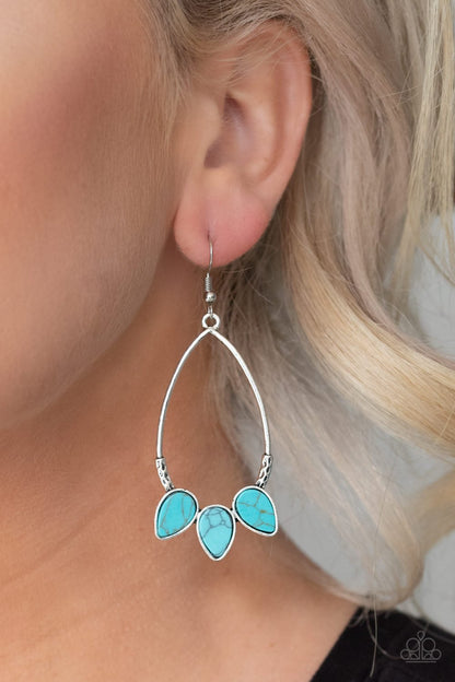 Fierce Frontier-blue-Paparazzi earrings
