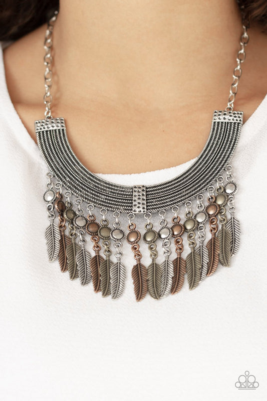 Fierce in Feathers-multi-Paparazzi necklace