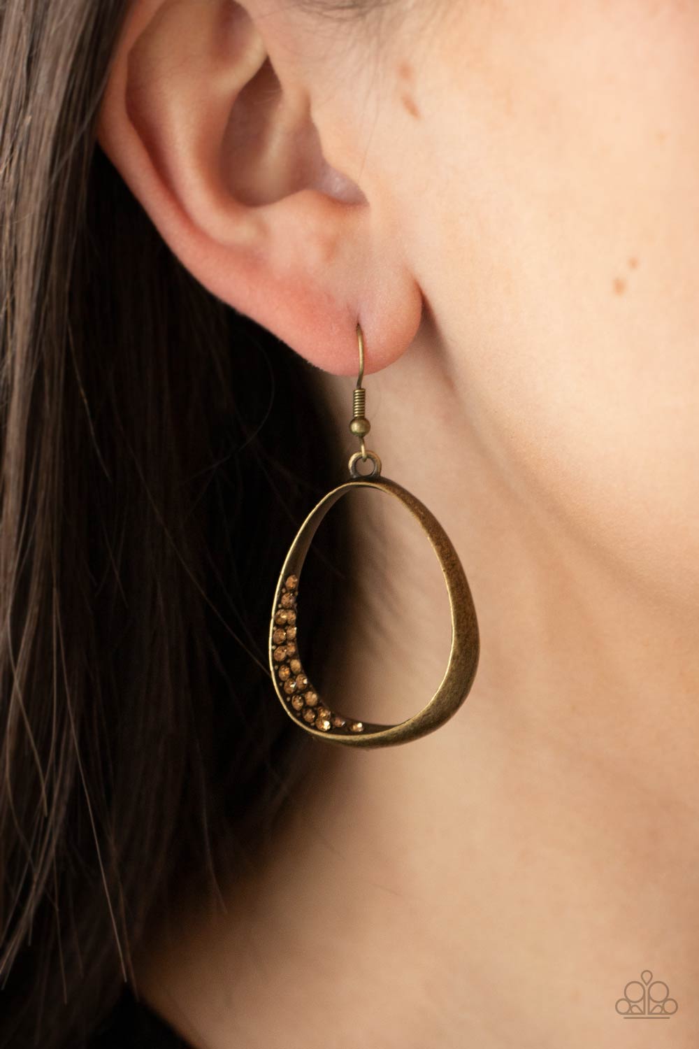 Fiercely Flauntable - brass - Paparazzi earrings