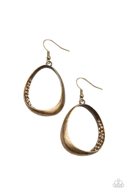 Fiercely Flauntable - brass - Paparazzi earrings