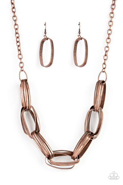 Fiercely Flexing - copper - Paparazzi necklace