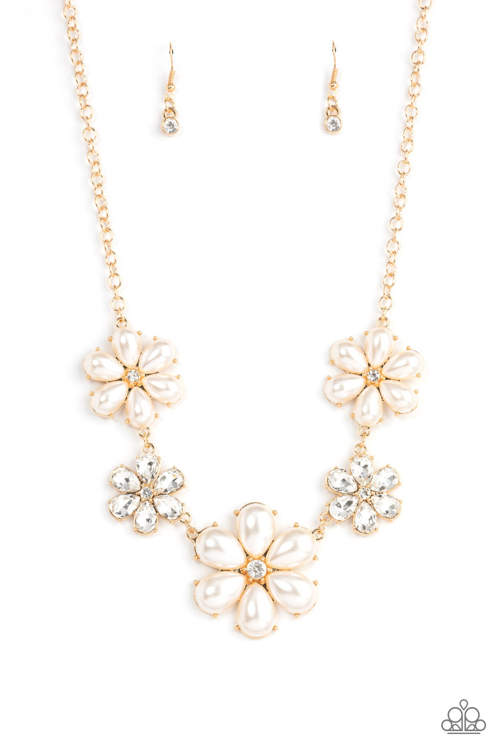 Fiercely Flowering - gold - Paparazzi necklace