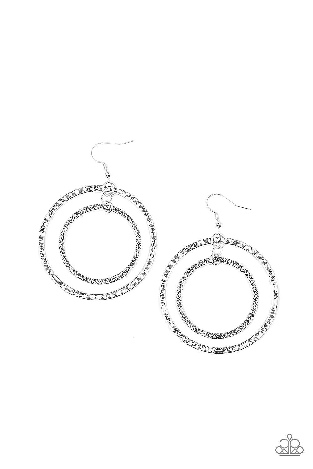 Fiercely Focused - silver - Paparazzi earrings