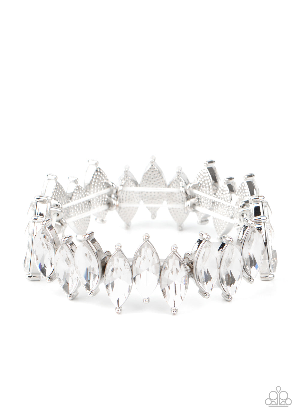 Fiercely Fragmented - white - Paparazzi bracelet