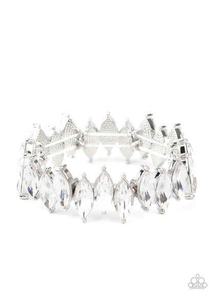 Fiercely Fragmented - white - Paparazzi bracelet