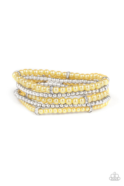 Fiercely Frosted - yellow - Paparazzi bracelet