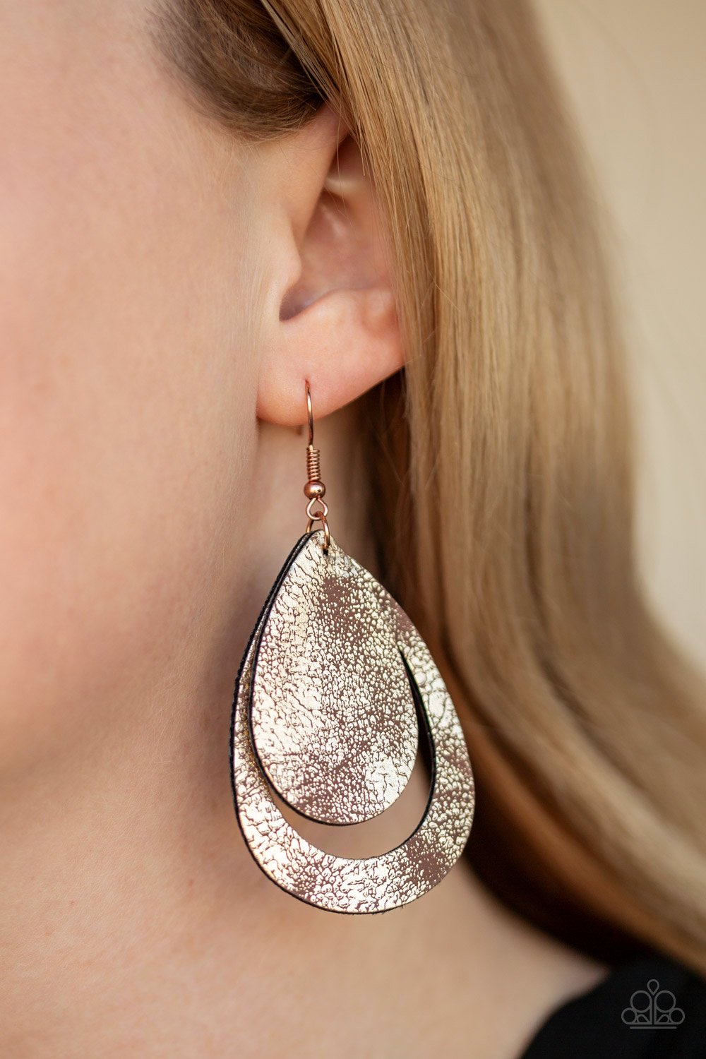 Fiery Firework-copper-Paparazzi earrings