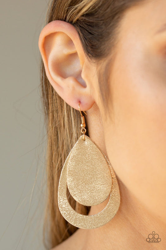 Fiery Firework-gold-Paparazzi earrings