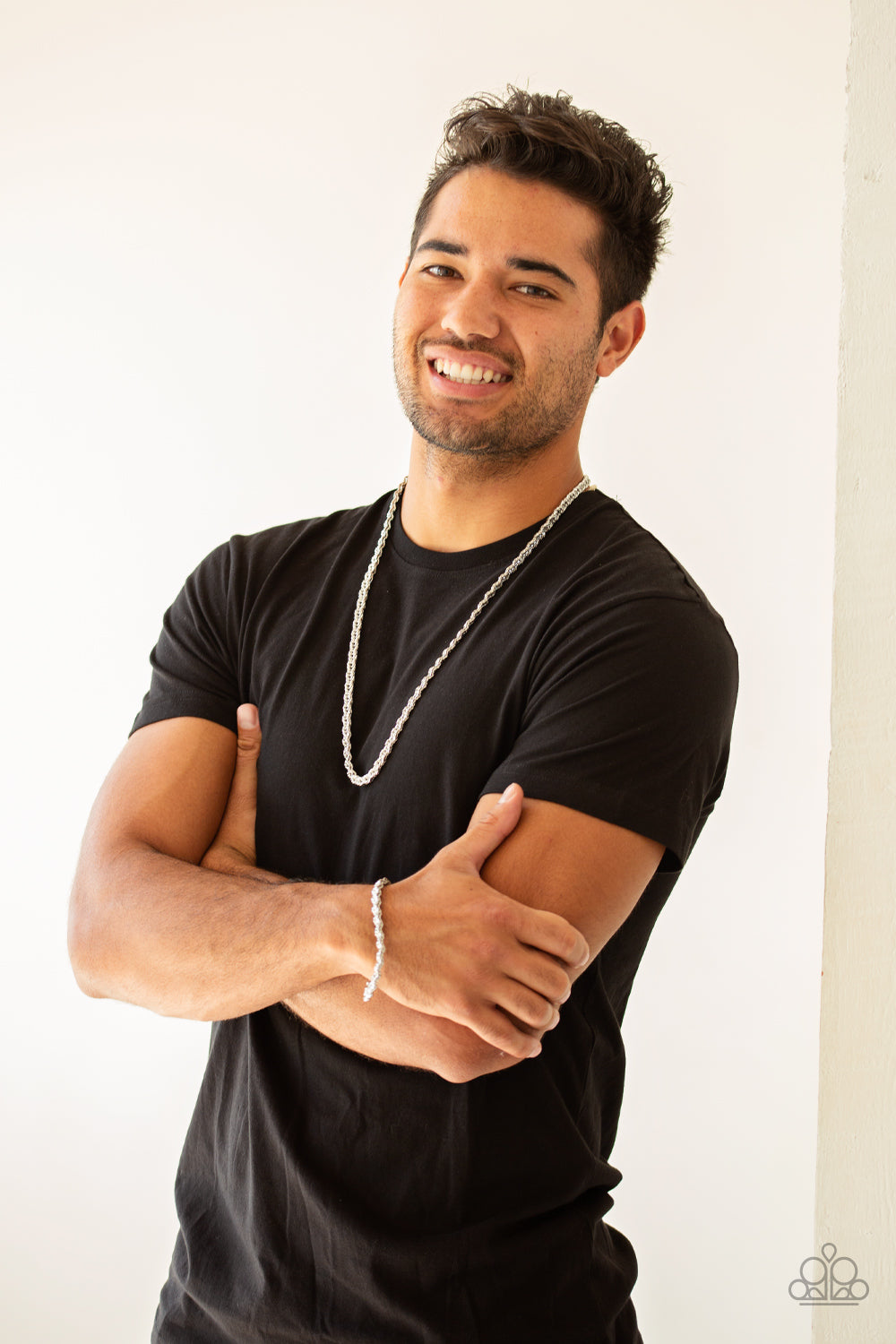 Fighting Chance - silver - Paparazzi mens bracelet