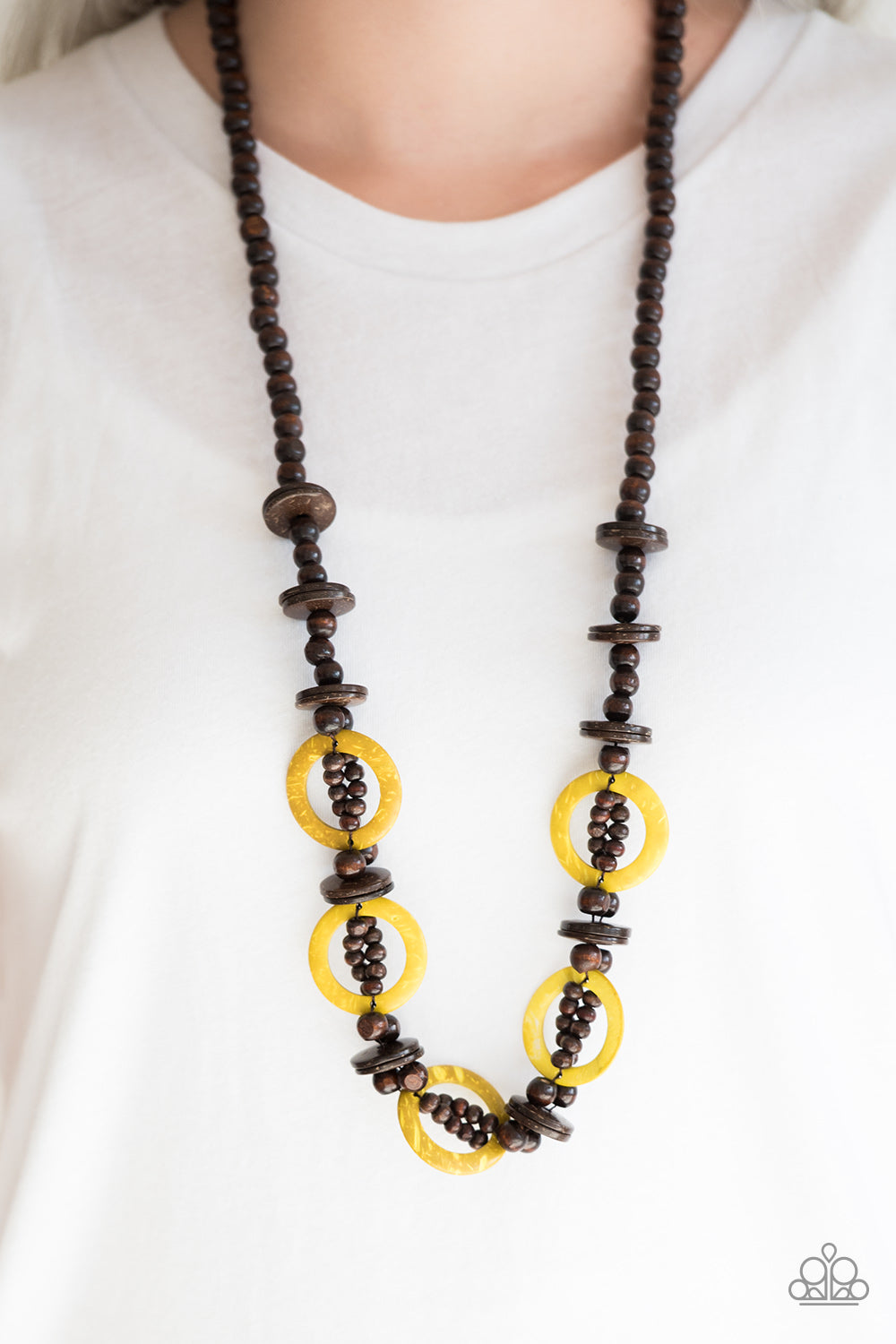 Fiji Foxtrot - yellow - Paparazzi necklace