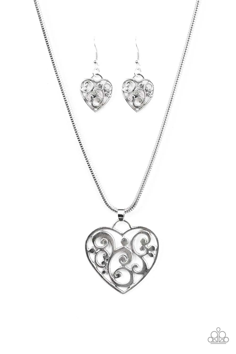 Filigree Your Heart With Love - silver - Paparazzi necklace