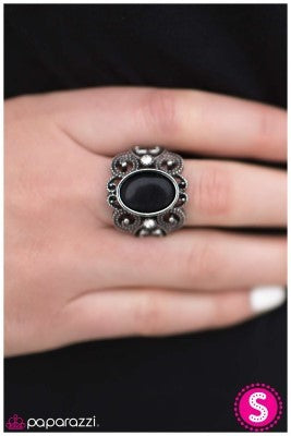 Finding Your Glass Slipper - Black -  Paparazzi ring