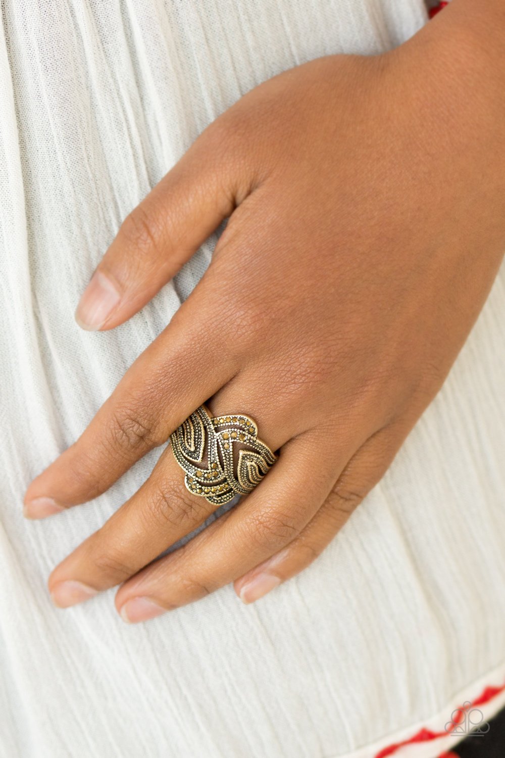 Fire and Ice-brass-Paparazzi ring