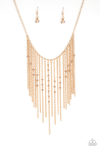 First Class Fringe - gold - Paparazzi necklace