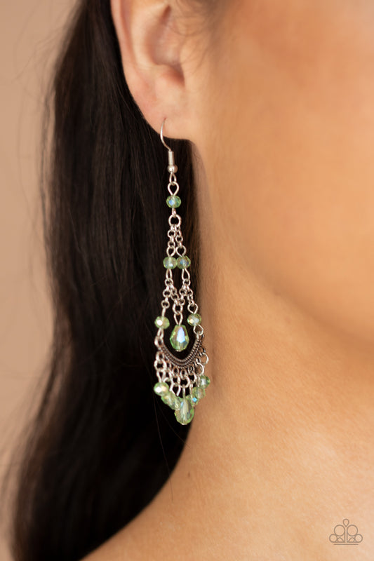 First In SHINE - green - Paparazzi earrings