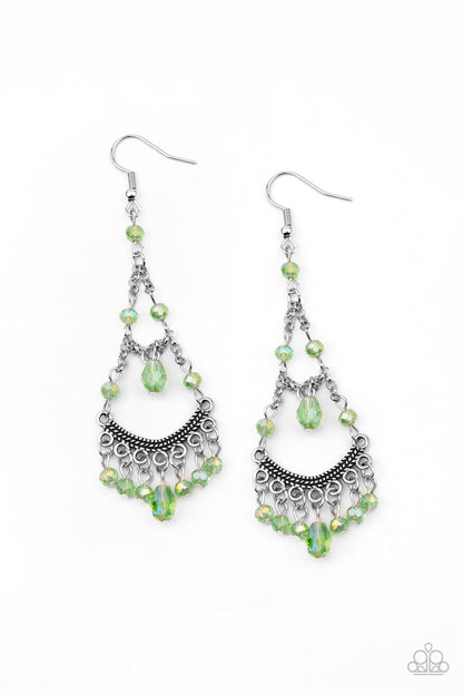 First In SHINE - green - Paparazzi earrings