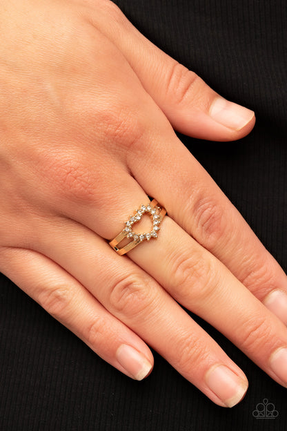 First Kisses - gold - Paparazzi ring