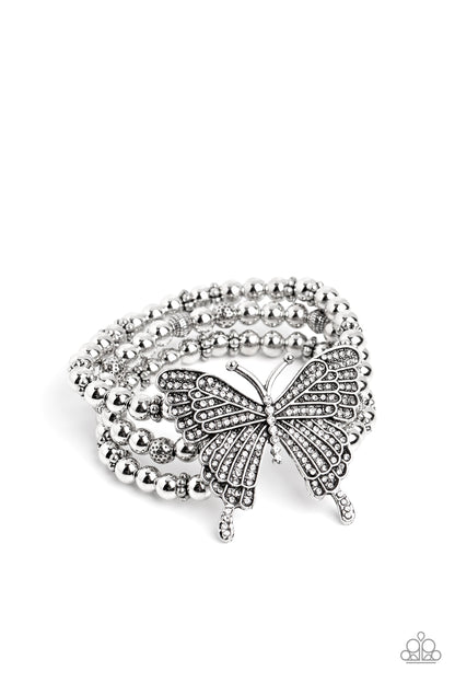 First WINGS First - white - Paparazzi bracelet