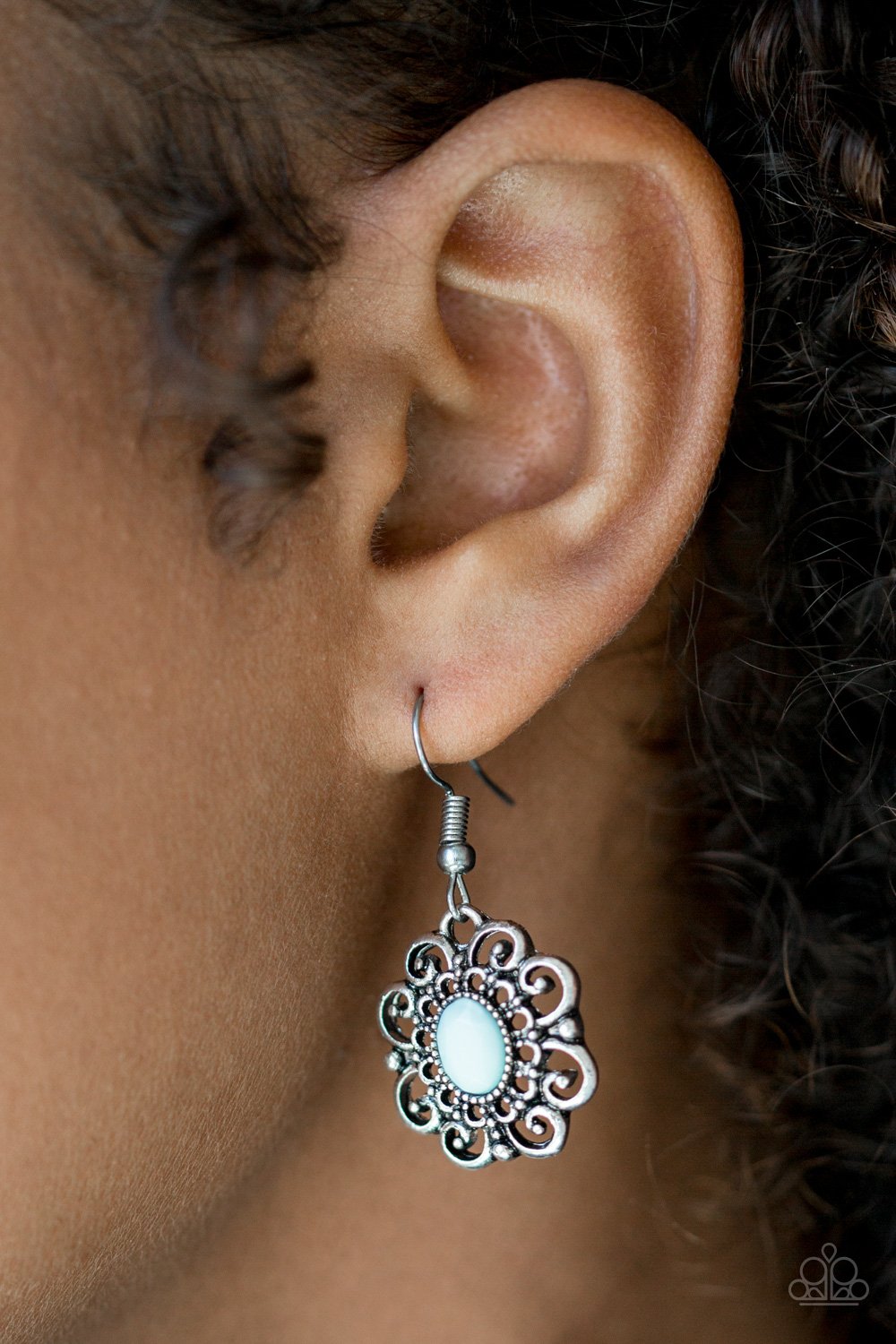 First and Foremost Flowers - blue - Paparazzi earrings
